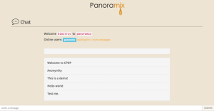 Figure x A user connected to the private chat room “panoramix”.